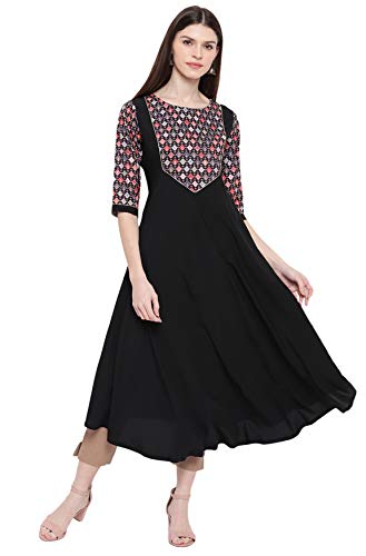 Image of Janasya Women's Crepe Regular Kurta