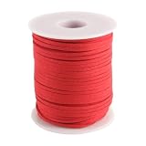 Sylen 45 m rotes Wildlederband, 3 mm, flaches PU-Seil für Schmuckherstellung