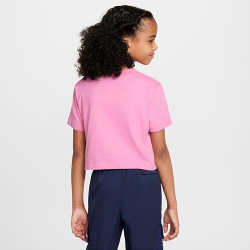 Nike Sportswear Big Kids' (Girls') Cropped T-Shirt (Magic Flamingo, FZ5548-646)3