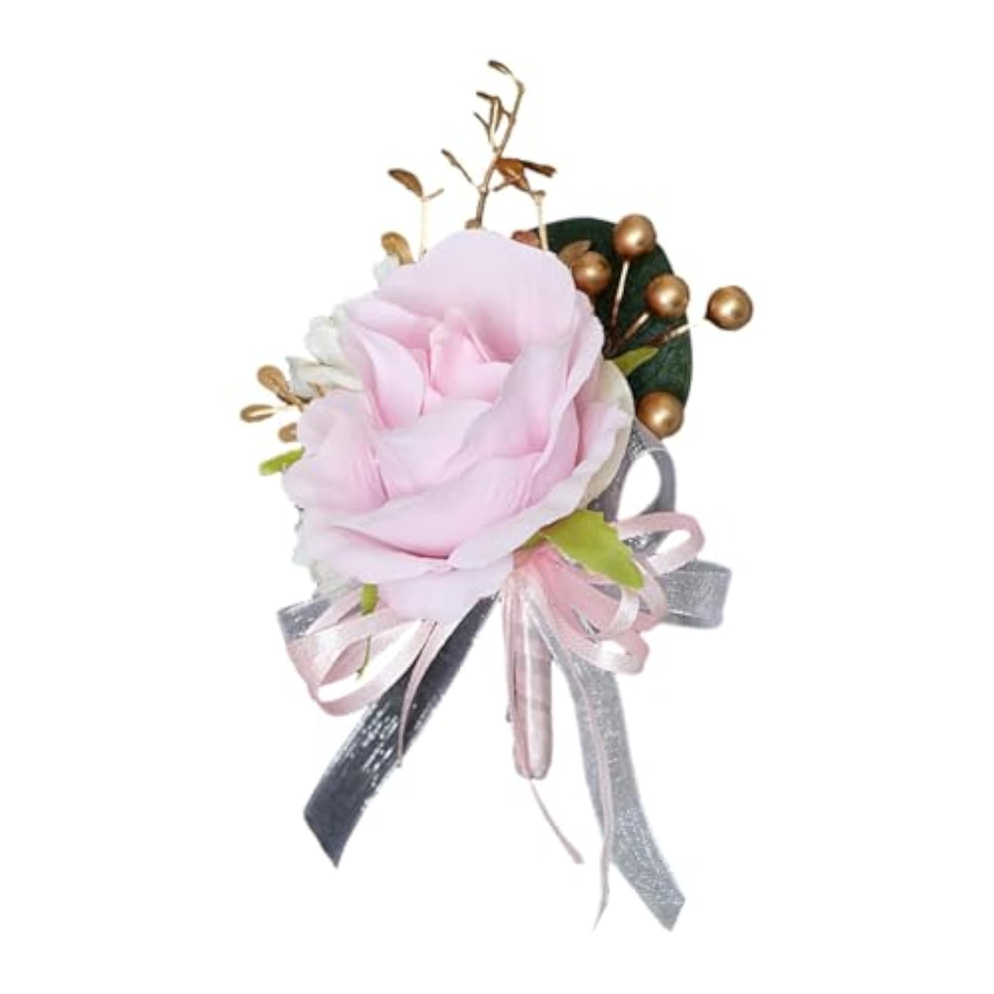 Pink Wedding Flower Boutonniere Brooch, Romantic Accessory