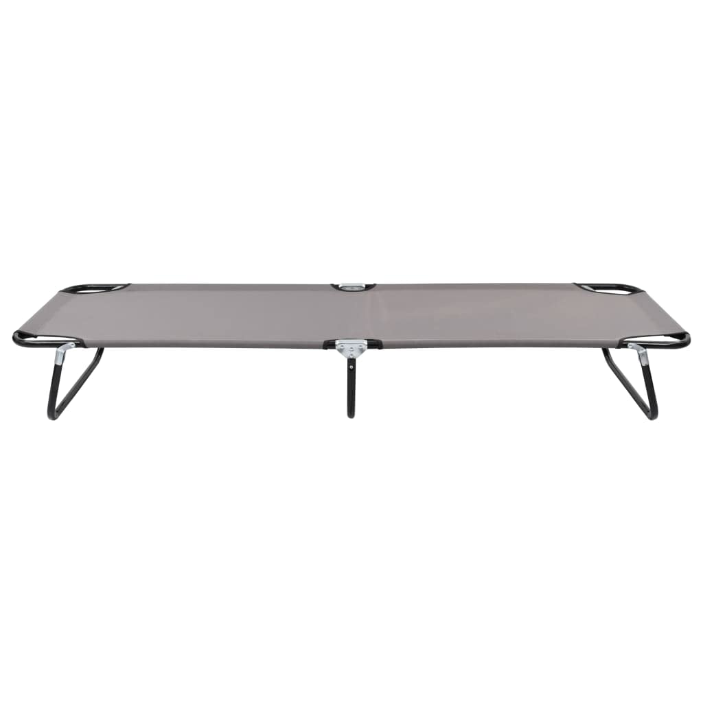 Klappliege Grau Stahl, 120 kg Belastbarkeit | Faltbares Campingbett, 600D Polyester mit PE-Beschichtung, rostfreies Gestell, leicht und tragbar