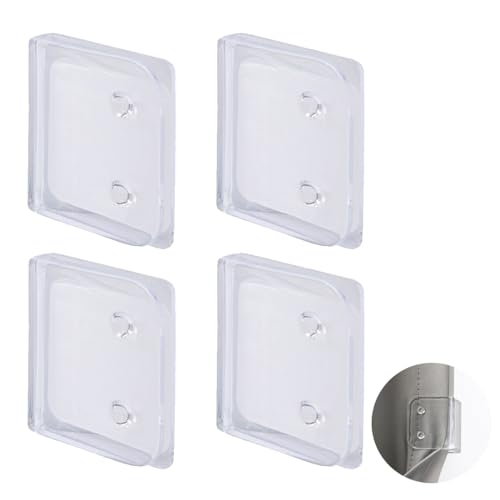 TSUOUKL 4 Piezas Clips de la Cortina de Ducha,Ducha autoadhesiva del trazador de líneas Protectores de Salpicaduras a Prueba de Viento Stop Protect Clips Accesorios de baño