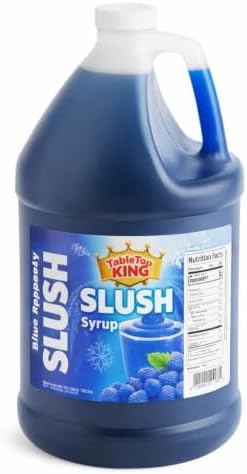 Slushy Mix Concentrate 1 Gallon – 5:1 Frozen Drink Syrup for Slushie, Granita & Snow Cone Machines – High Yield (48 Servings) – Gluten Free – Commercial Beverage Mix – Made in USA (Each, Blue Raspberry)