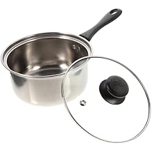 1Set Stainless Steel Milk Pot with Long Handle Non-stick Cooking Saucepan for Quick Heating for Milk Soup and Pasta Dishwasher Safe for Easy Cleaning