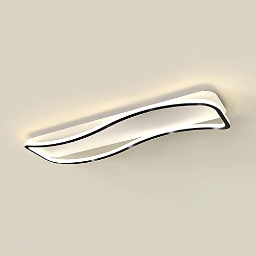 Lámpara de techo lineal LED negra de diseño delgado con 3 tonos de luz para dormitorio 2