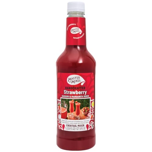 Master of Mixes Cocktail Mixers | Strawberry | 1 Litre | Cocktails in seconds | Just add Alcohol | Makes 10 cocktails per bottle | Drinks Mix | Slushie Mix