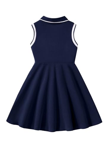 Floerns Girl's Summer Tennis Dress Sleeveless A Line Button Front Cute Shirt Dresses2