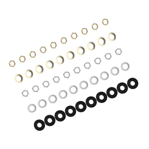 Yardenfun 40 セットクォーツ時計修理キット 金属製ナット ワッシャー ガスケット付き 耐久性の交換部品で精密な管理 壁掛け時計用多用途メンテナ