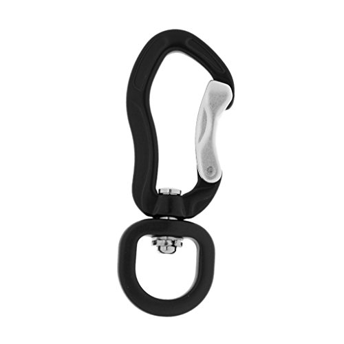 Homyl Olho Giratório Snap Gancho Cão Cadeia Clipe Escalada Mosquetão Chaveiro - Preto