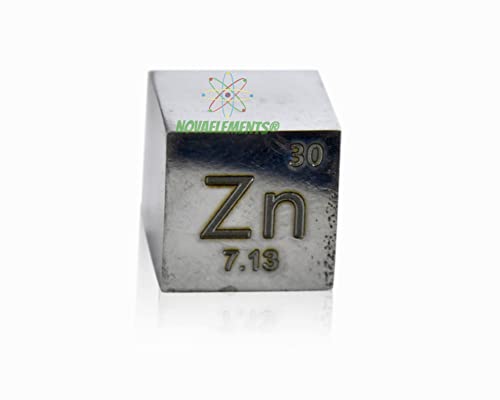 Zinc Cube, Zinc Metallic Cube 10x10x10mm 99.9% Pure for Collection Items