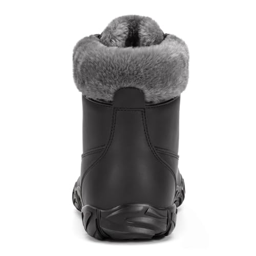 FANGARDEN Winter Boots for Women Men Winter Warm Anti Slip Leather Shoes - image 6
