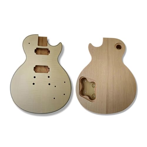 Unfinished Guitar Body Semi Finished Accessories Mahogany Wood With Tiger Grain Surface Electric Guitar Body