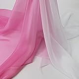 SELBRIC 30D Light Weight Chiffon Material Tissue Dancing Cloth Pink White Gradient Chiffon Fabric Gauze