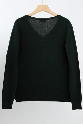 Image of JENNIE LIU Women's 100% Pure Cashmere Long Sleeve Pullover V Neck Sweater