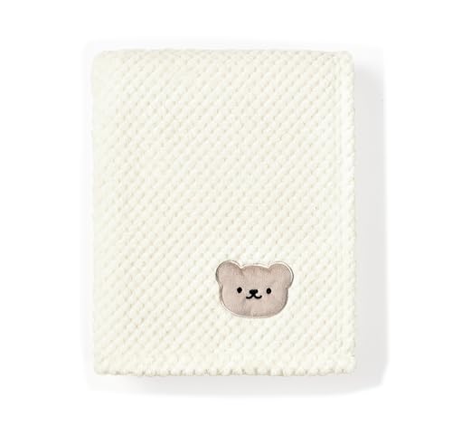 Image of CREVENT 30''X40'' Cute Cozy Fluffy Warm Baby Blanket for Girls Infants Toddlers' Bedding Crib Cot Stroller, Baby Shower Birthday Newborn's Gift Pink- Bear
