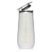 BrüMate 12oz Insulated Champagne Flute With Flip-Top Lid - Made With Vacuum Insulated Stainless Steel (Glitter White)