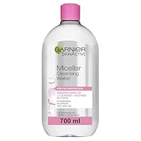 Garnier Micellar Cleansing Water 700ml, Gentle face cleanser & Make up Remover, Suitable For All Skin Types Including Sensitive Skin, Soothing Formula, Dermatologically Tested