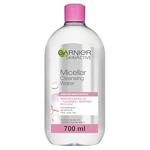 Garnier Micellar Cleansing Water 700ml, Gentle face cleanser & Make up Remover, Suitable For All Skin Types Including Sensitive Skin, Soothing Formula, Dermatologically Tested