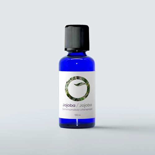 Oleantis Aceite Vegetal de Jojoba Ecológico, Certificado CAAE, 50ml, Aceite Puro Bio Natural. Excelente para Bienestar y cuidado personal. Seborregulador, Hidratante y Nutritivo, Protector capilar.