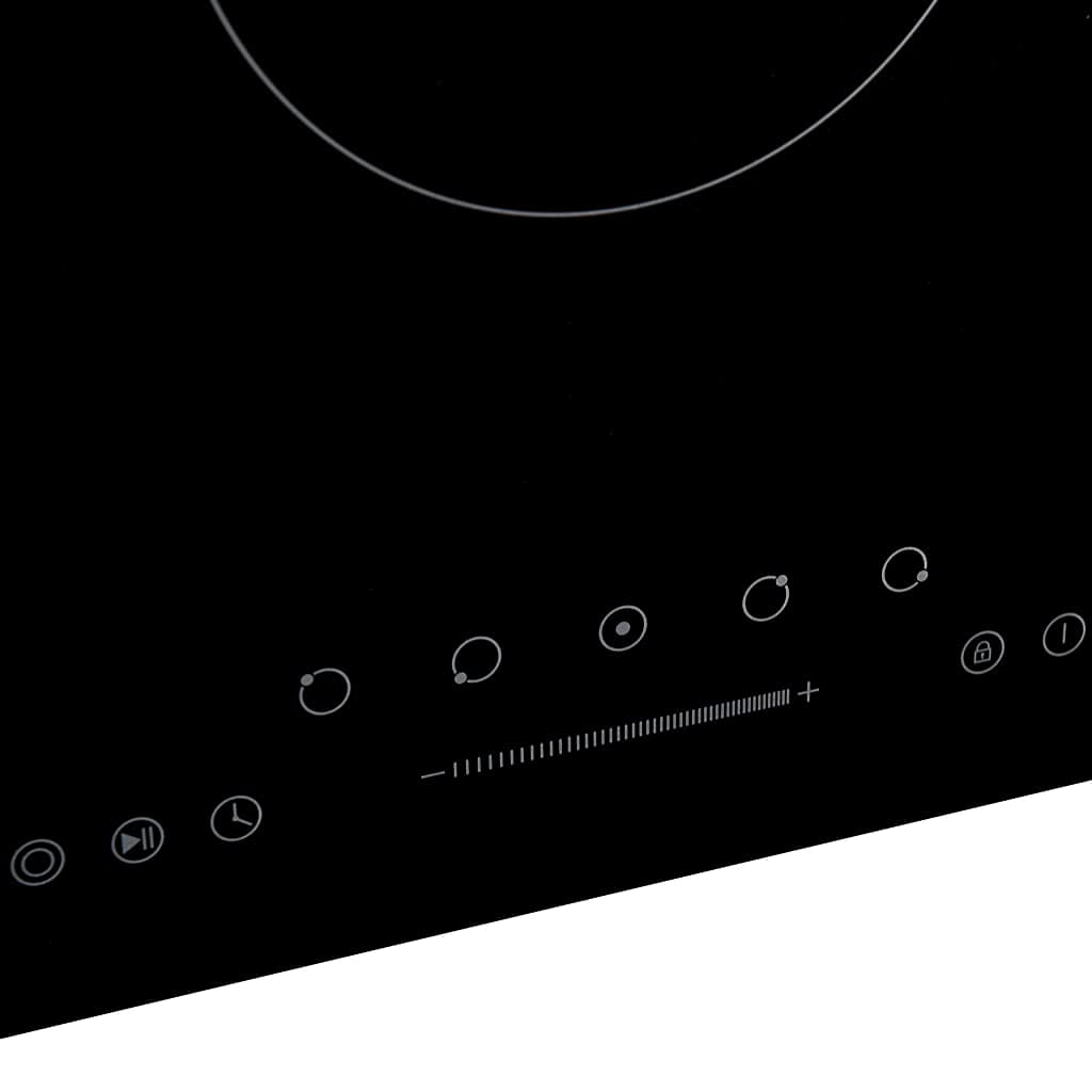 vidaXL Placa Vitrocerámica 5 Quemadores Control Táctil Cocina Inducción Eléctrica Empotrada Autosuficiente Instalación 90 cm 8500 W