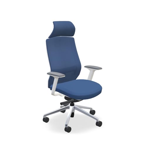 Image of UPLIFT DESK Envoke Ergonomic Office Chair - Adjustable Lumbar Support, Mesh Back, Headrest, Synchro-Tilt Recline Home Office Desk Chairs with 3-Way Arms, 300 lb Capacity (Blue)
