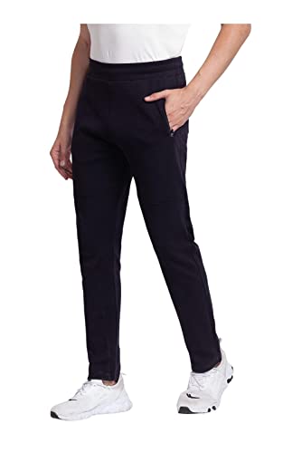 Image of Spykar Men's Mid Rise Cotton Slim Fit Trackpants
