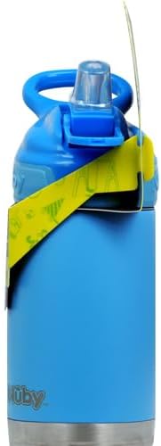 Nuby Thirsty Kids No Spill Flip-It Reflex Stainless Steel Travel Cup or Water Bottle - 10 Oz - 18+ Months - Blue - Back to School Essentials - Image 16