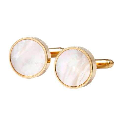 Set de Mancuernas para Hombre en Cobre Dorado con Nácar miniatura 1