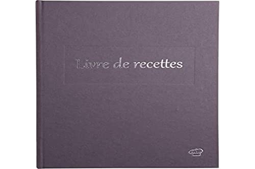 Le Dauphin - Réf. 207202D - 1 livre de recettes de cuisine - Extérieur et dos en toile - Format vertical - Dimensions : 22 x 17 cm - Titre lettres argent - 96 pages blanches - Couleur violet