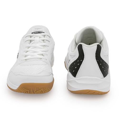 Image of Red Tape Men's Sneakers White Black Pu Mesh Round Toe Lace-Up