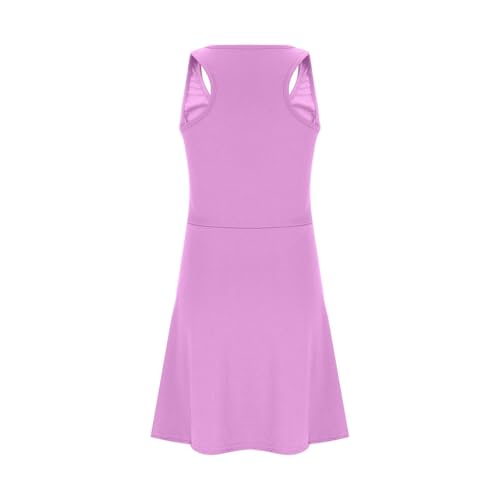 Girl Sleeveless Tennis Dress Kid Tank Dresses Racerback Workout Dress School Sports Dresses with Shorts Pockets4
