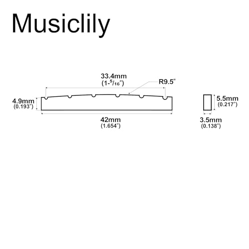 Musiclily Pro Urea Resin Plastic Slotted 42mm Strat Tele Electric Guitar Nuts Flat Bottom for 6-string Stratocaster/Telecaster Guitar - Image 2