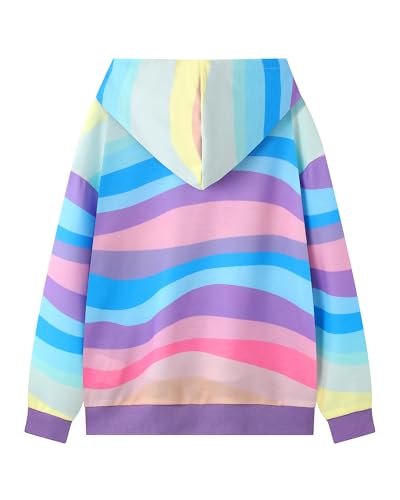 Girls Hoodie Color Block Graphic Print Pullover Long Sleeve Sweatshirt Fall Winter Trendy Hoodies for Teen 4-12 Years2