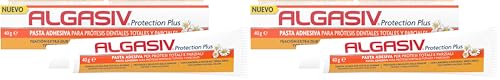 Algasiv Protection Plus Crema Fijadora Prótesis Dentales Totales Y Parciales, 40 g (Paquete de 2)