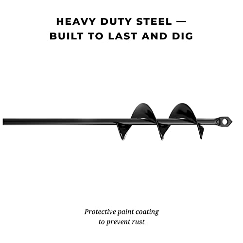 K-Brands Auger Drill Bit For Planting – 1.6 X 16 Inch - Garden Spiral Hole Drill Planter For Bulb Planting, Bedding Plants, Umbrella Holes - 3/8 Inch Hex Drive Drill #TOP2