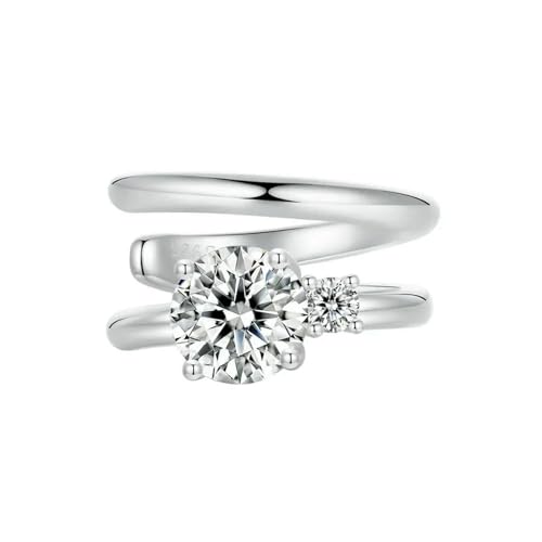 Moissanite boucle d'oreille mono en argent 925 et double couche or blanc pour femme