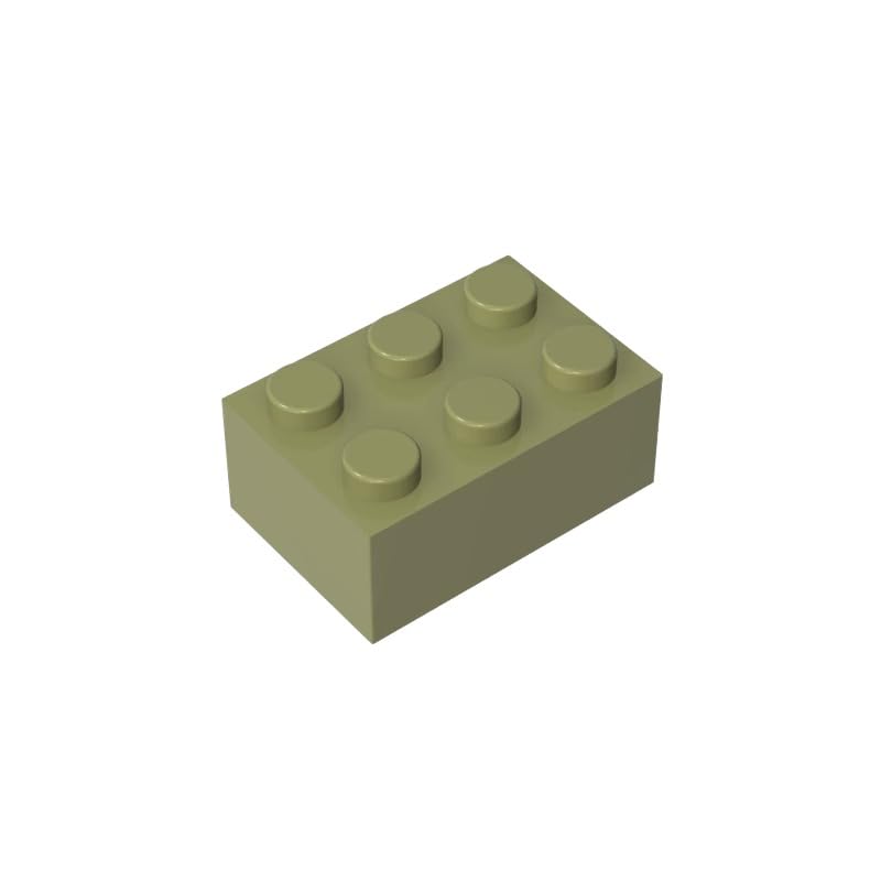 Gobricks 3002 Basic Bricks Brick 2x3 50 Pieces GDS-541 Compatible with Lego Building Blocks Color:Olive Green — image 1