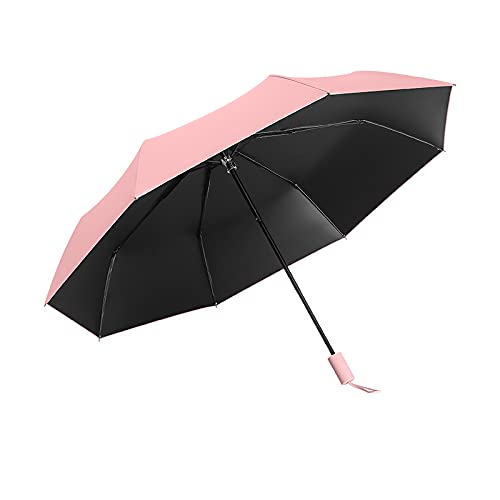 Xushiwanju Portable Umbrella Simple Design Colorful Umbrella Sun Rain Clear Folding Umbrella Men Women 8K Windproof Umbrella UV Parasol Paragus Outdoor umbrella windproof (Farbe : Pink)