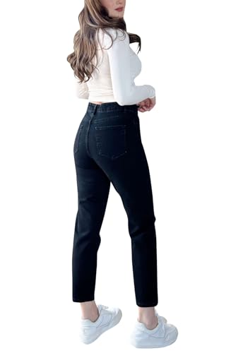 Straight Leg Jeans for Women Trendy High Waisted Stretch Ankle Denim Pants2