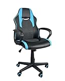 KAYELLES Chaise Gamer Racing Bicolore Hauteur réglable pivotant basculant Flip (Noir Bleu)