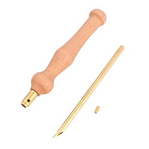 OSALADI Thickened Embroidery Needles Wooden Handle Threader Tool for Crafts Smooth Grip for Sewing Enthusiasts