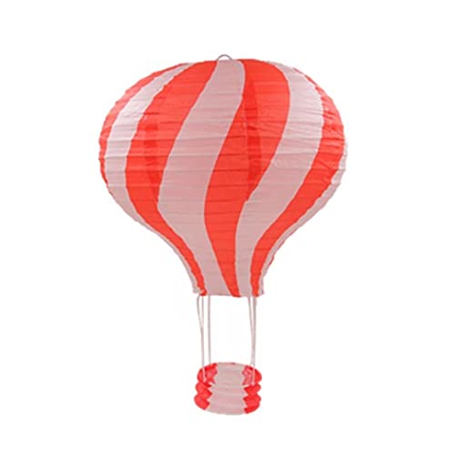 PSFDEWT Luz de Techo de Globo de Aire Caliente arcoirbow con Sombra de Linterna de Papel para la Escuela y el Centro Comercial Decoración Colgante de niños Rojos y Blancos