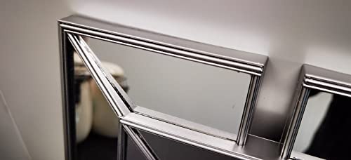 DEENZ Wall Mirrors decorative Set Of 3 Art Deco Style Mirrors 1920 design, wall mounted beautifull living room bedroom hallway mirrors (Silver)