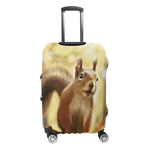 Anti-Scratch Luggage Cover Funny Squirrel Printed Luggage Case Protector Washable Suitcase Covers Elastic Suitcase Protector for Size M (22-24 inches) Luggage4