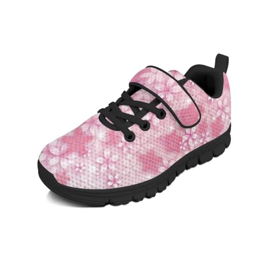 Kids Tennis Shoes Breathable Running Shoes Walking Shoes Fashion Sneakers for Boys and Girls Cherry Blossom Pattern
