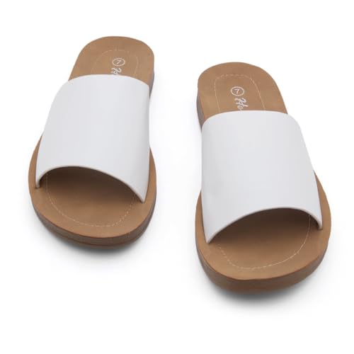 Sandales plates Herstyle Jarina blanche en 43 pour chausser les grands pieds avec élégance