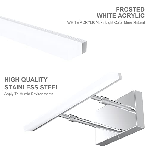 Image of Aipsun 15.7 inch LED Vanity Lights Adjustable Bathroom Wall Light Bathroom Lighting Fixture Over Mirror Chrome Modern Vanity Lighting 5500K