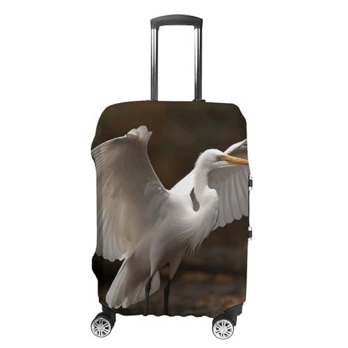 Egret Spreads Its Wings Luggage Cover, Washable Elastic Suitcase Cover Protector Fit 18-32 Inch Luggage