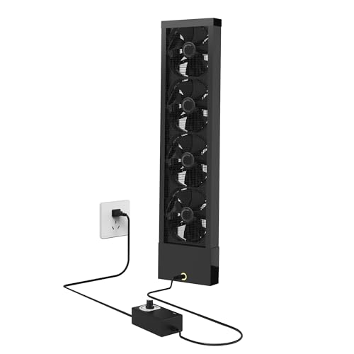 AMCHIXIN 27.6-29.5 Inch Vertical Window Exhaust Fan for Sliding Windows – Match Top and Bottom Frame Quick Installation without Tools Adjustable Airflow for Bedroom Attics Hot Rooms (Black)