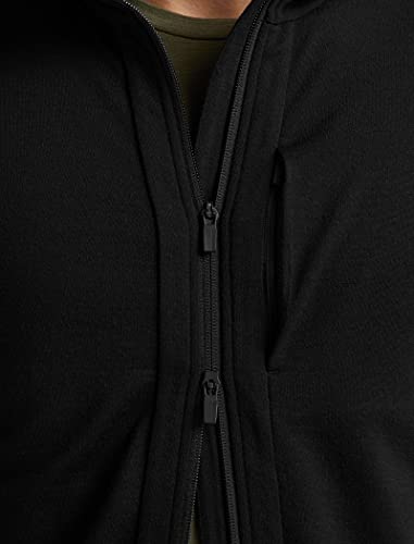 Icebreaker Mens Quantum Iii Long Sleeve Wool Athletic Zip Up Hoodie Fleece Jacket, Black, X-Large Us #TOP5